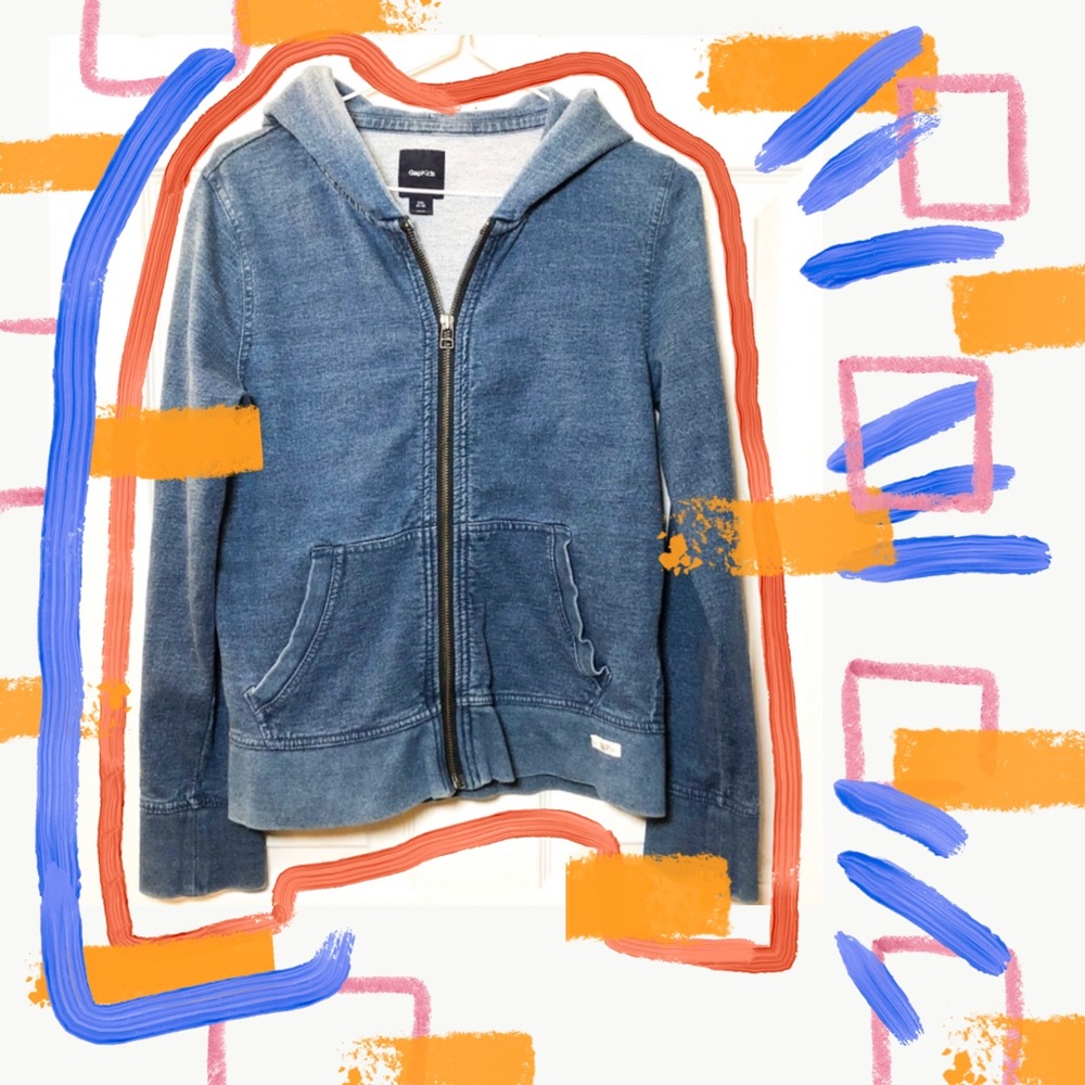 GAP indigo zip hoodie